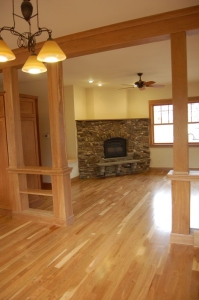 Living Room | Stone Fireplace | Green Built